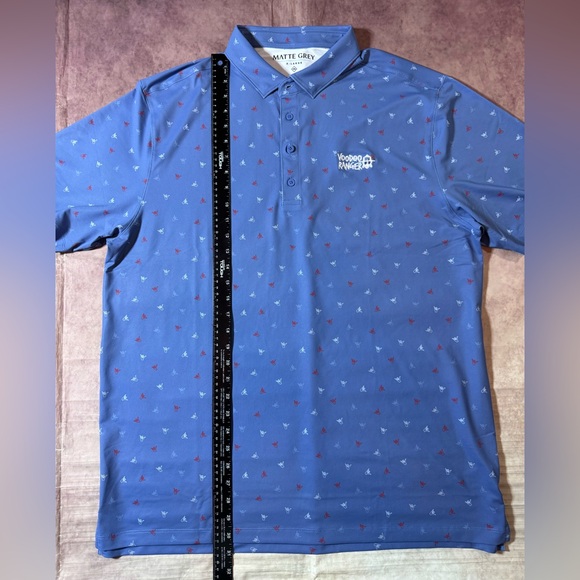 Matte Gray Polo Shirt Mens Sz XL Geometric Lightweight Stretch Golf Casual Logo - Picture 10 of 14